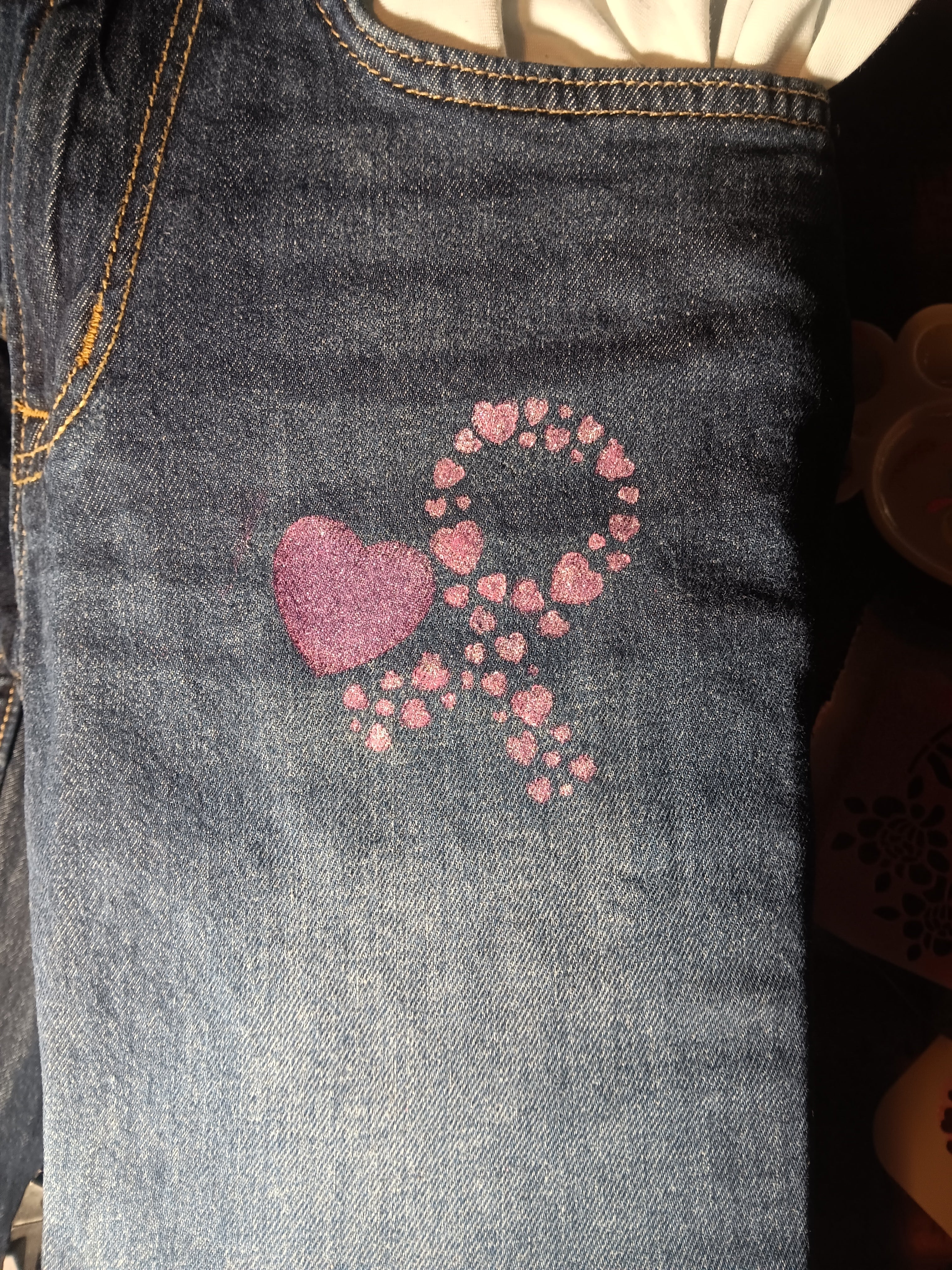 Hand painted denim Pants