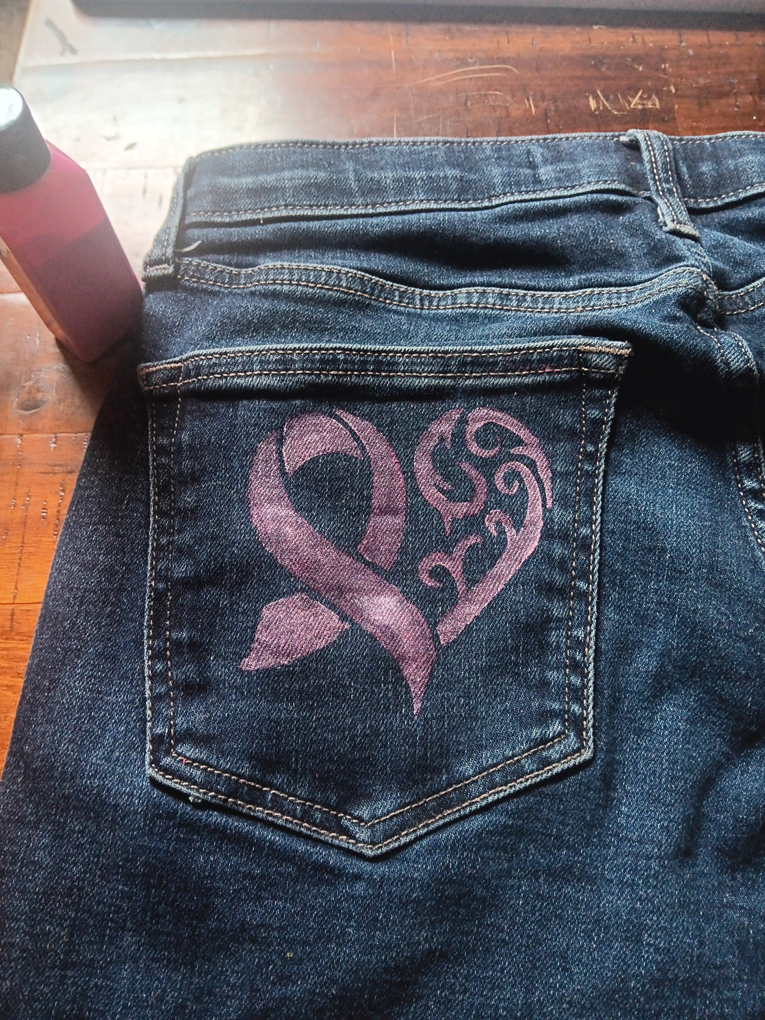 Hand painted denim Pants