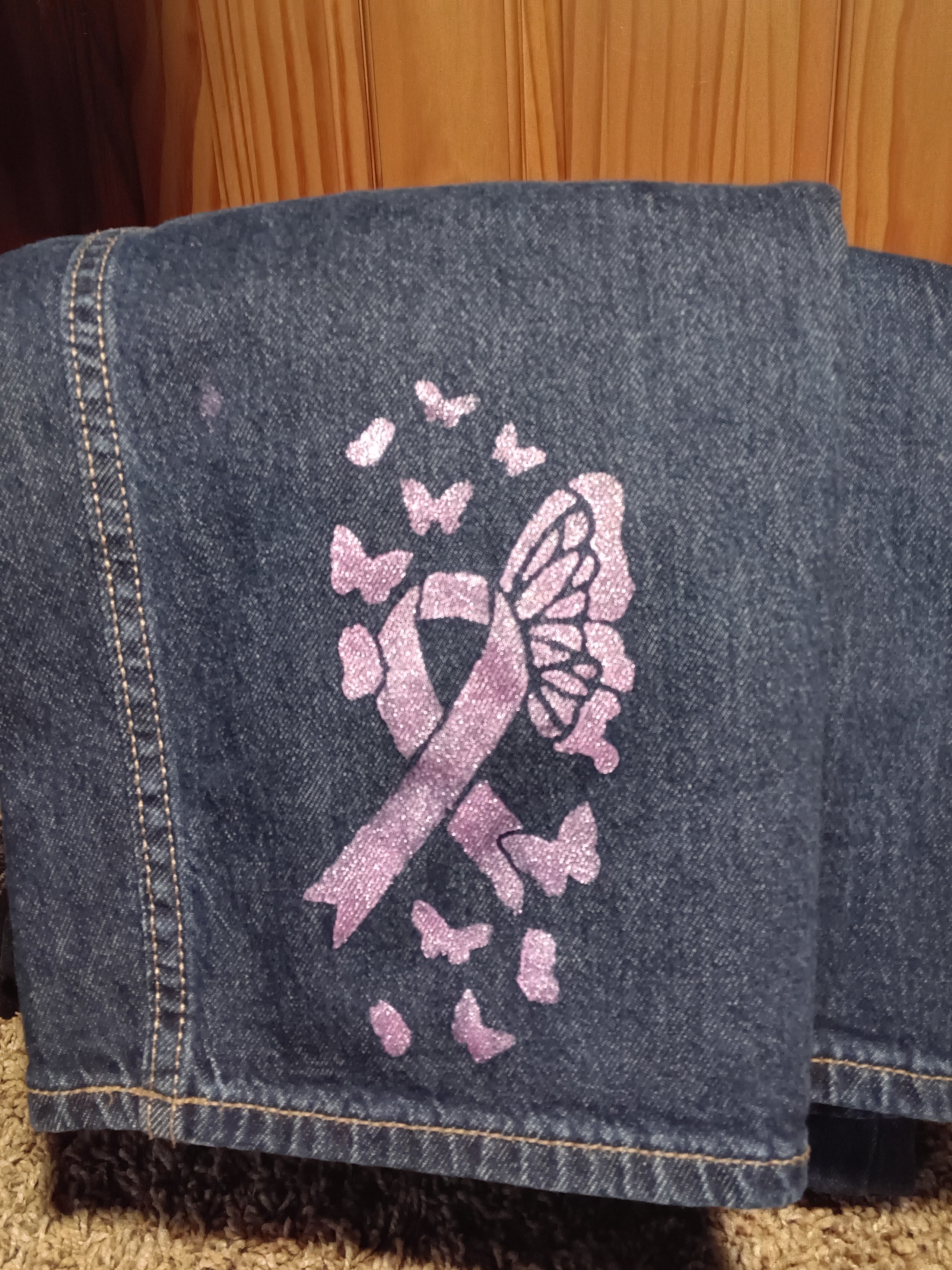 Hand painted denim Pants