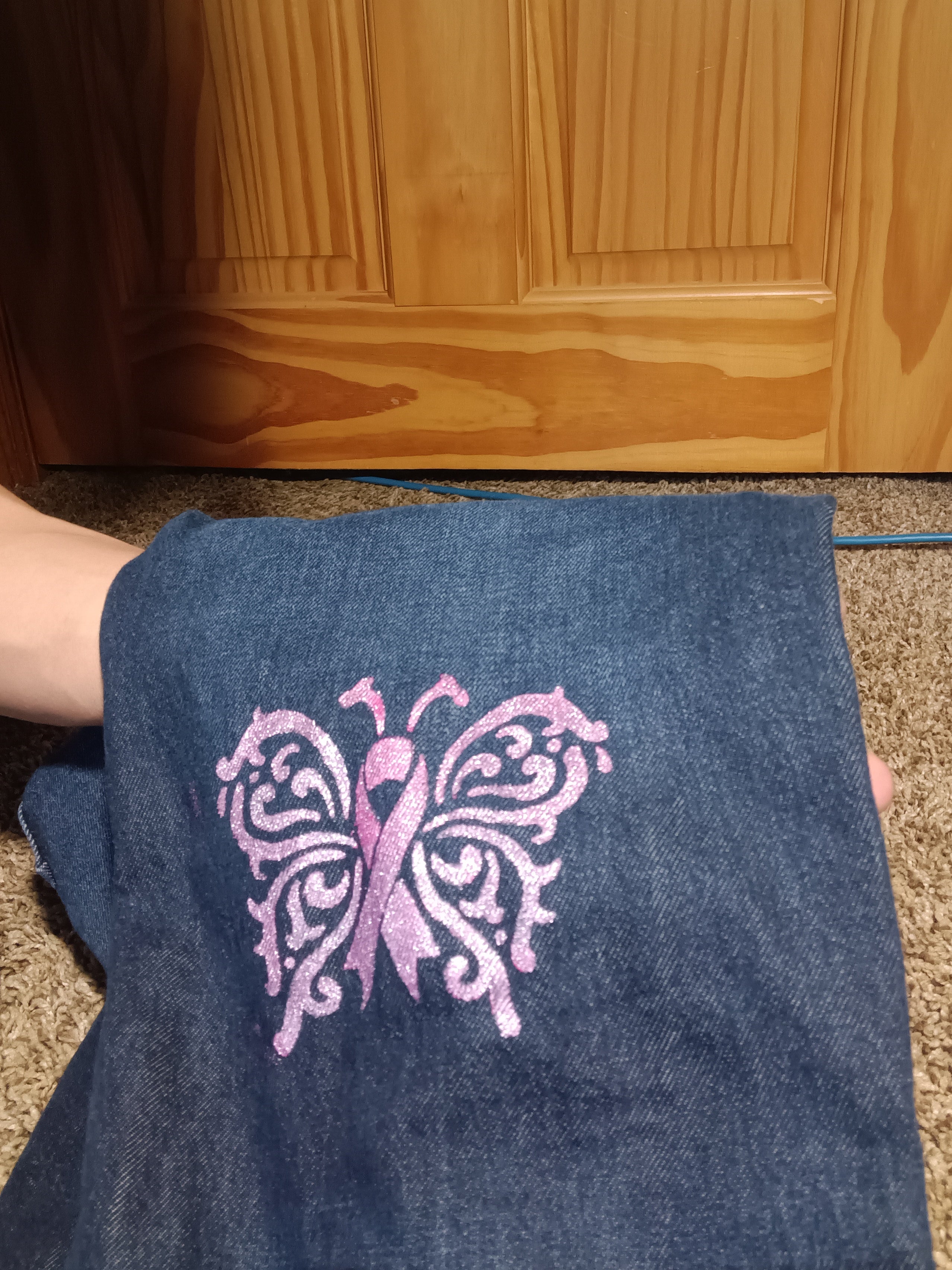 Hand painted denim Pants