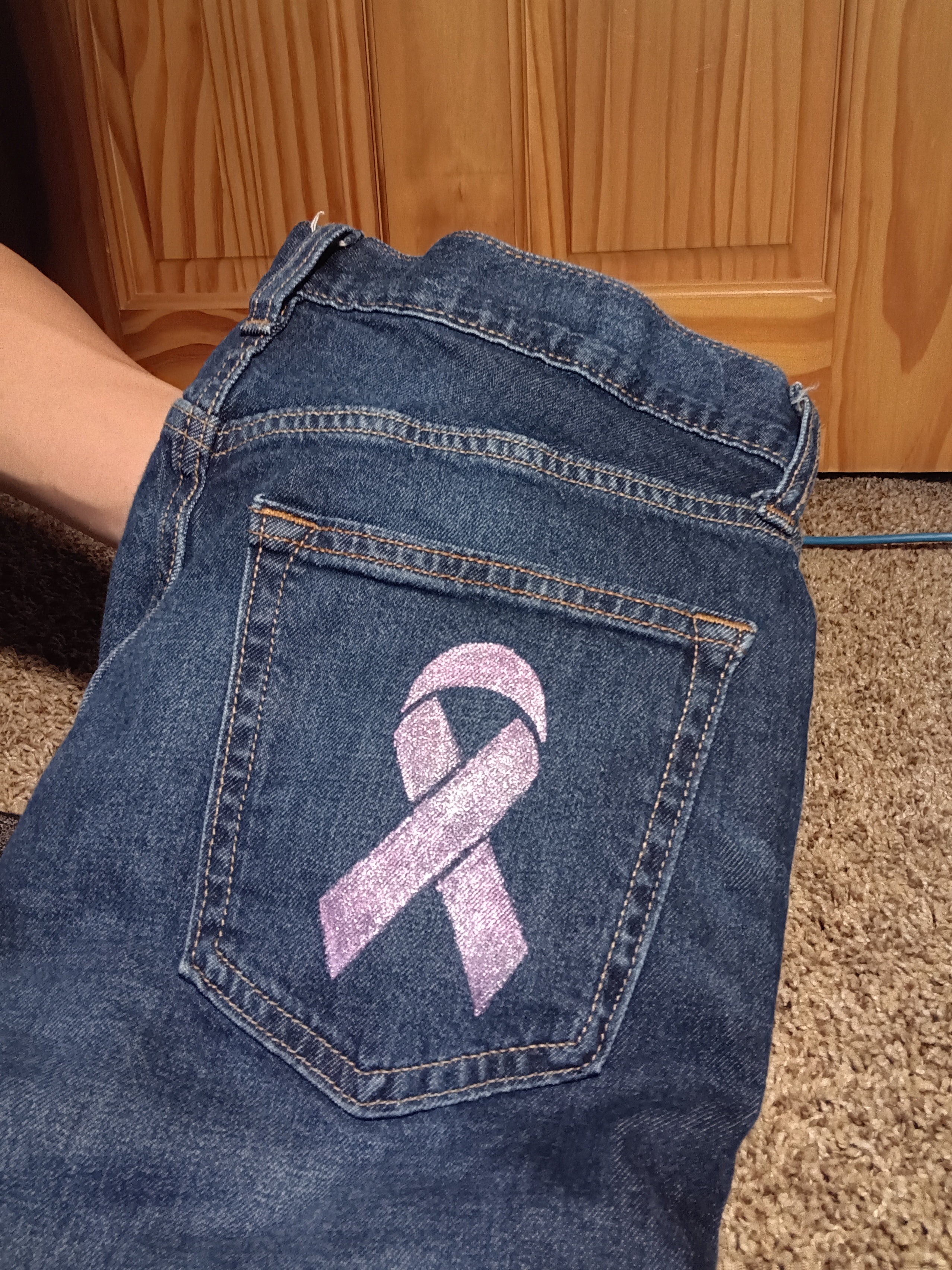 Hand painted denim Pants