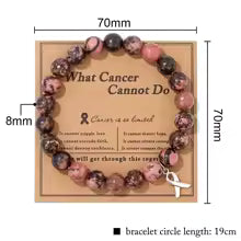 Breast Cancer Awareness Jewelry Opal Beaded Bracelet