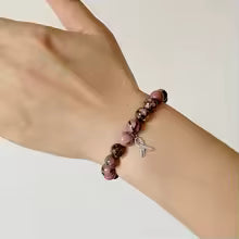 Breast Cancer Awareness Jewelry Opal Beaded Bracelet