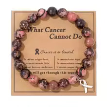 Breast Cancer Awareness Jewelry Opal Beaded Bracelet