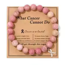 Breast Cancer Awareness Jewelry Opal Beaded Bracelet