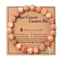 Breast Cancer Awareness Jewelry Opal Beaded Bracelet