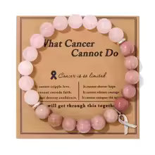 Breast Cancer Awareness Jewelry Opal Beaded Bracelet