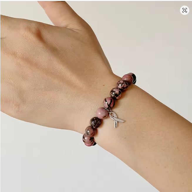 Breast Cancer Awareness Jewelry Opal Beaded Bracelet