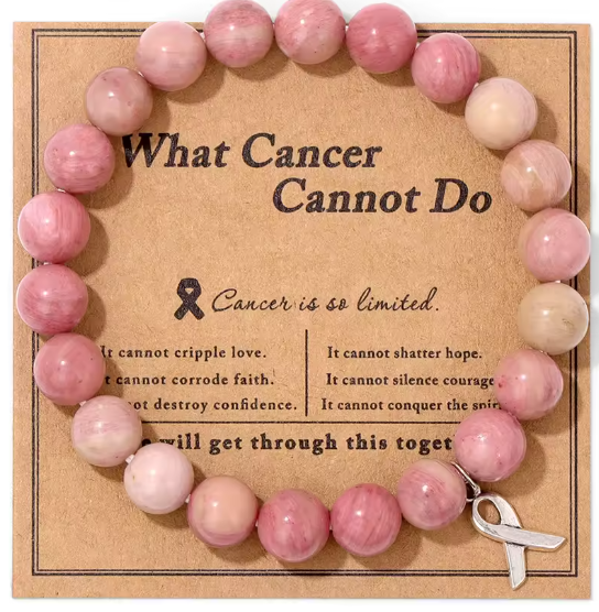 Breast Cancer Awareness Jewelry Opal Beaded Bracelet