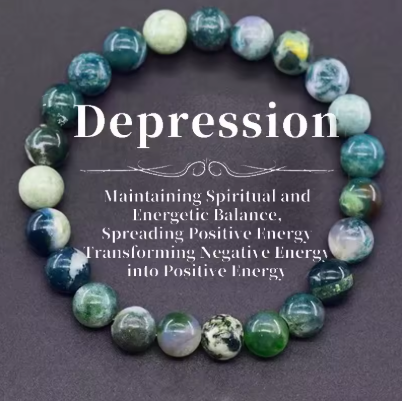 Natural Stone Symbolic Beaded Bracelet Women Men Anxiety Relief Protection