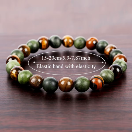 Natural Stone Symbolic Beaded Bracelet Women Men Anxiety Relief Protection